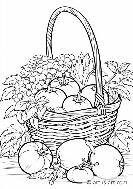 Tomato Basket Coloring Page